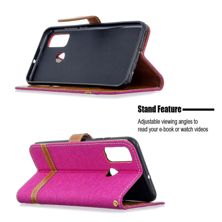 For Huawei P Smart (2020) Color Matching Denim Texture Horizontal Flip Leather Case with Holder & Card Slots & Wallet & Lanyard