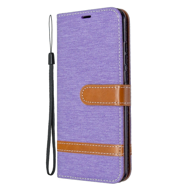 For Huawei P Smart (2020) Color Matching Denim Texture Horizontal Flip Leather Case with Holder & Card Slots & Wallet & Lanyard
