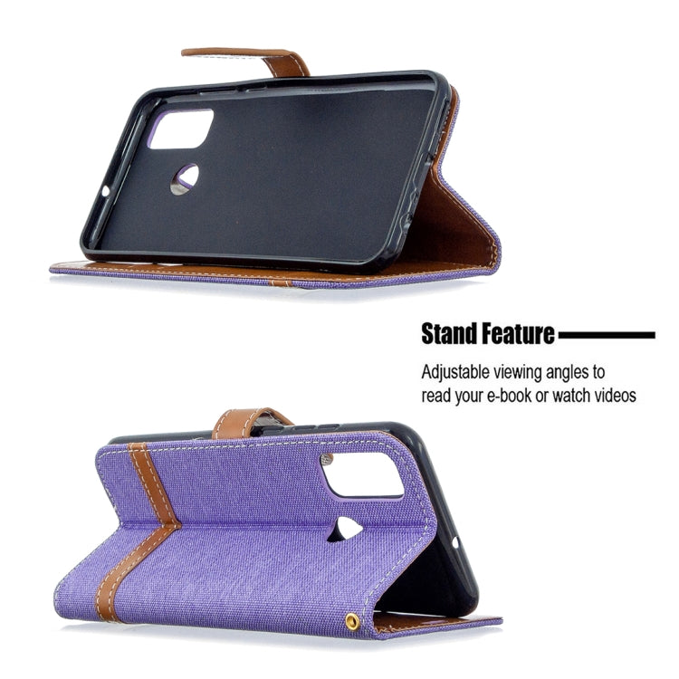 For Huawei P Smart (2020) Color Matching Denim Texture Horizontal Flip Leather Case with Holder & Card Slots & Wallet & Lanyard