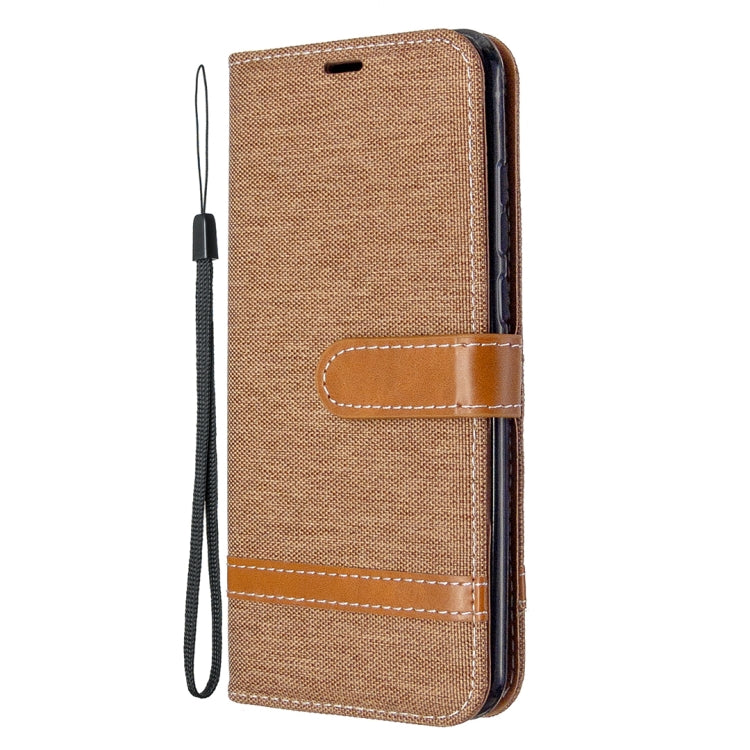 For Huawei P Smart (2020) Color Matching Denim Texture Horizontal Flip Leather Case with Holder & Card Slots & Wallet & Lanyard