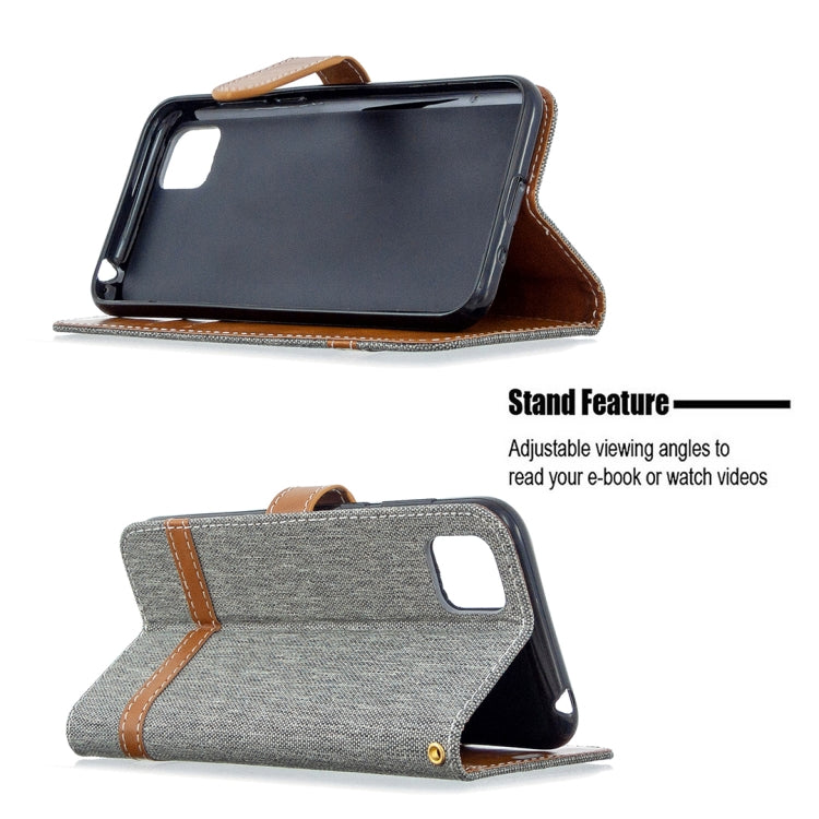 For Huawei Y5P / Honor 9S Color Matching Denim Texture Horizontal Flip Leather Case with Holder & Card Slots & Wallet & Lanyard