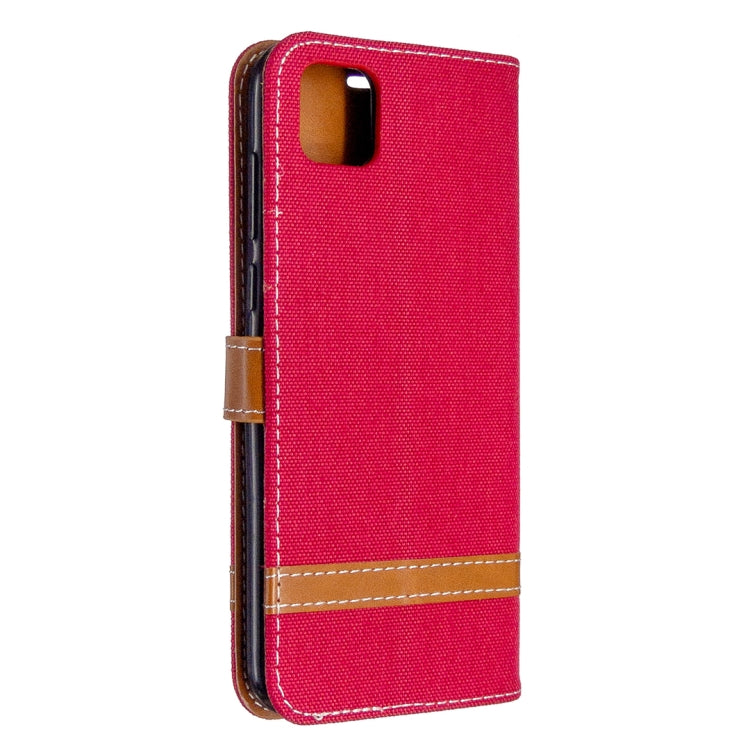 For Huawei Y5P / Honor 9S Color Matching Denim Texture Horizontal Flip Leather Case with Holder & Card Slots & Wallet & Lanyard