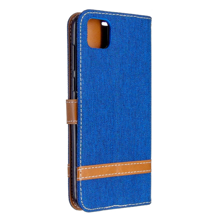 For Huawei Y5P / Honor 9S Color Matching Denim Texture Horizontal Flip Leather Case with Holder & Card Slots & Wallet & Lanyard