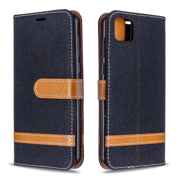 For Huawei Y5P / Honor 9S Color Matching Denim Texture Horizontal Flip Leather Case with Holder & Card Slots & Wallet & Lanyard