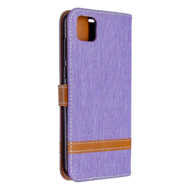 For Huawei Y5P / Honor 9S Color Matching Denim Texture Horizontal Flip Leather Case with Holder & Card Slots & Wallet & Lanyard