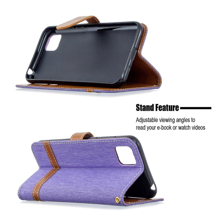 For Huawei Y5P / Honor 9S Color Matching Denim Texture Horizontal Flip Leather Case with Holder & Card Slots & Wallet & Lanyard