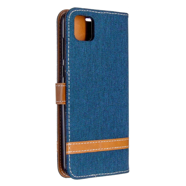 For Huawei Y5P / Honor 9S Color Matching Denim Texture Horizontal Flip Leather Case with Holder & Card Slots & Wallet & Lanyard