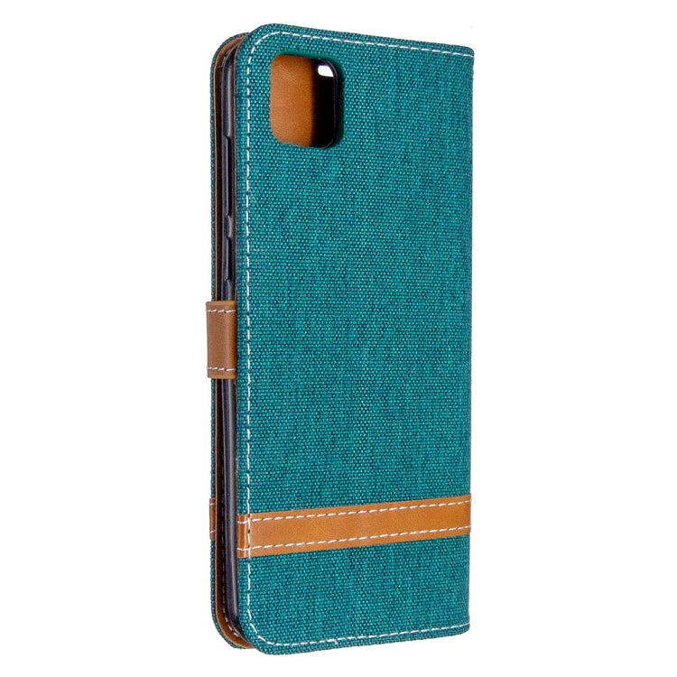 For Huawei Y5P / Honor 9S Color Matching Denim Texture Horizontal Flip Leather Case with Holder & Card Slots & Wallet & Lanyard