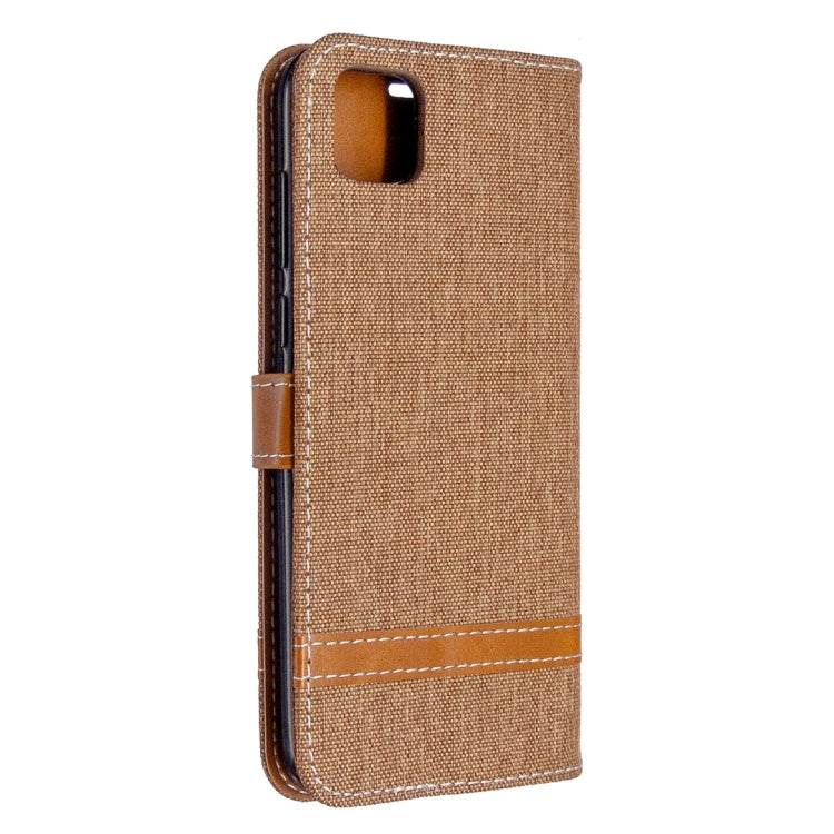 For Huawei Y5P / Honor 9S Color Matching Denim Texture Horizontal Flip Leather Case with Holder & Card Slots & Wallet & Lanyard