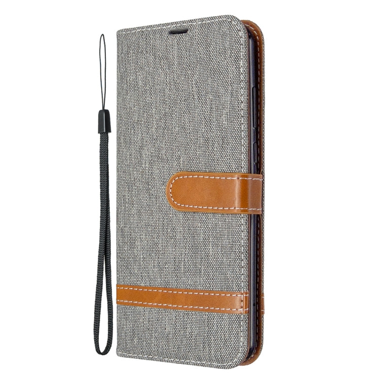 For Huawei Y6P Color Matching Denim Texture Horizontal Flip Leather Case with Holder & Card Slots & Wallet & Lanyard