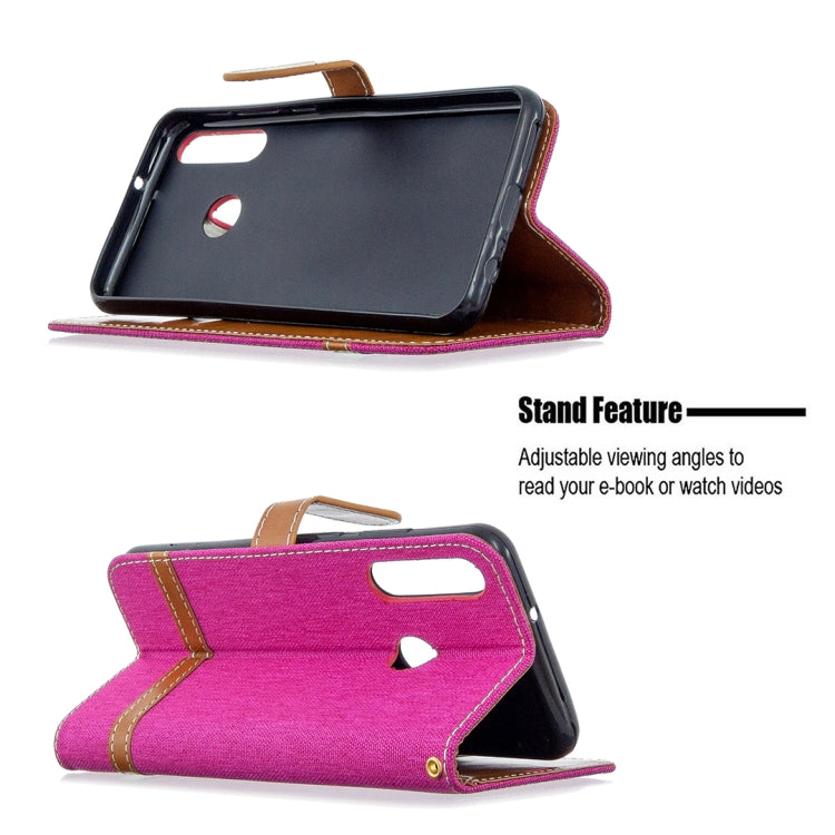 For Huawei Y6P Color Matching Denim Texture Horizontal Flip Leather Case with Holder & Card Slots & Wallet & Lanyard