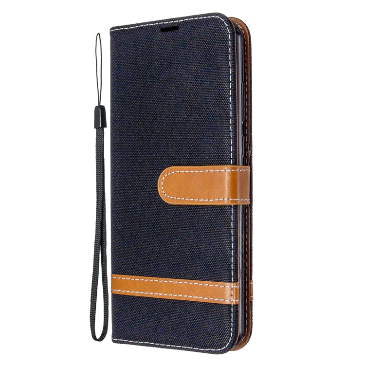 For Huawei Y6P Color Matching Denim Texture Horizontal Flip Leather Case with Holder & Card Slots & Wallet & Lanyard
