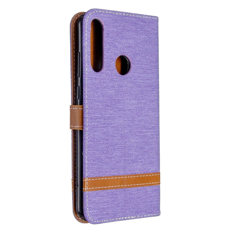 For Huawei Y6P Color Matching Denim Texture Horizontal Flip Leather Case with Holder & Card Slots & Wallet & Lanyard