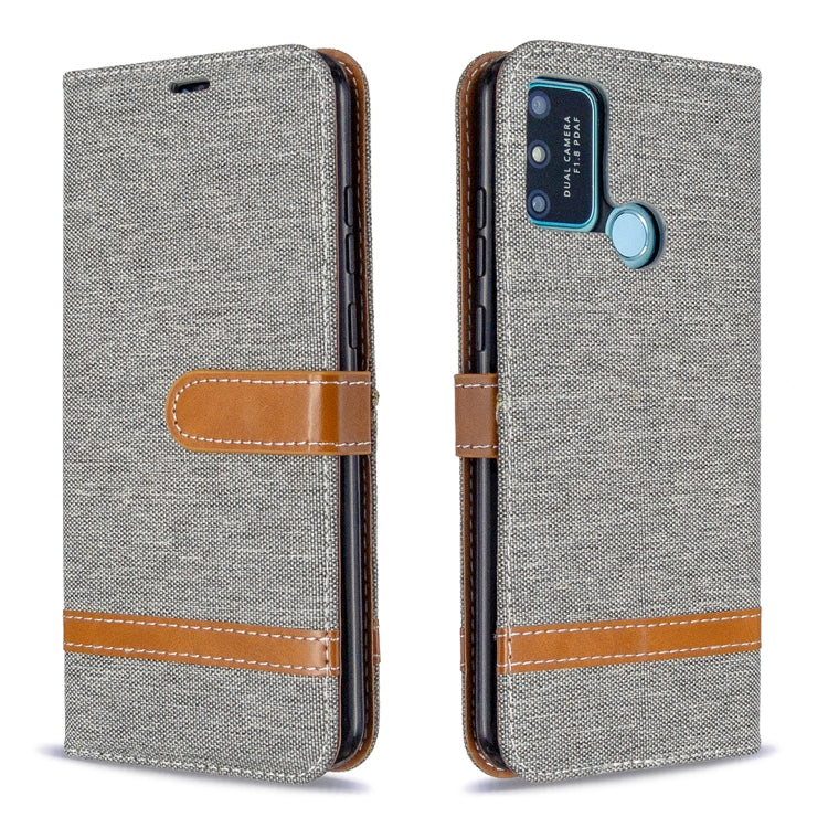 For Huawei Honor 9A Color Matching Denim Texture Horizontal Flip Leather Case with Holder & Card Slots & Wallet & Lanyard
