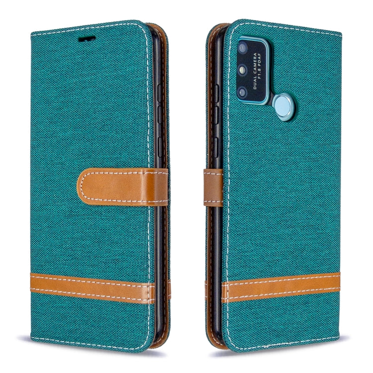 For Huawei Honor 9A Color Matching Denim Texture Horizontal Flip Leather Case with Holder & Card Slots & Wallet & Lanyard