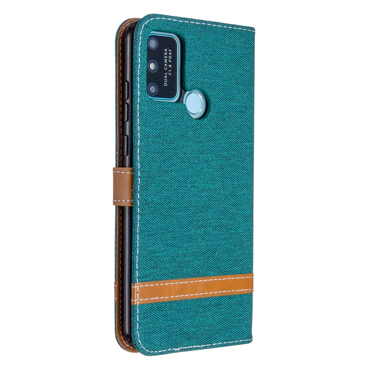 For Huawei Honor 9A Color Matching Denim Texture Horizontal Flip Leather Case with Holder & Card Slots & Wallet & Lanyard