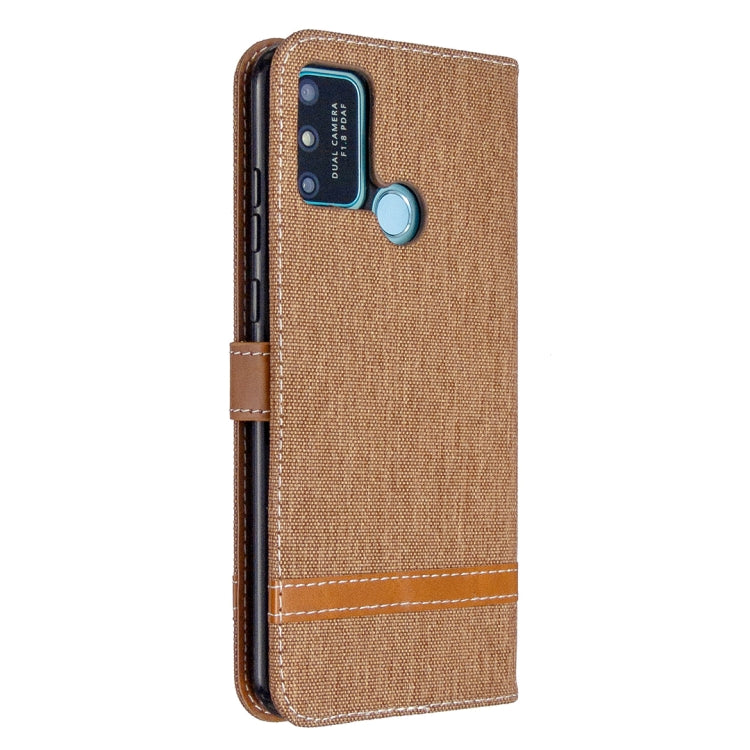 For Huawei Honor 9A Color Matching Denim Texture Horizontal Flip Leather Case with Holder & Card Slots & Wallet & Lanyard