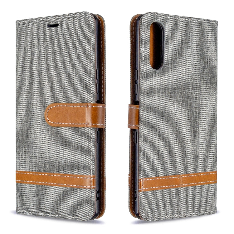 For Sony Xperia L4 Color Matching Denim Texture Horizontal Flip Leather Case with Holder & Card Slots & Wallet & Lanyard