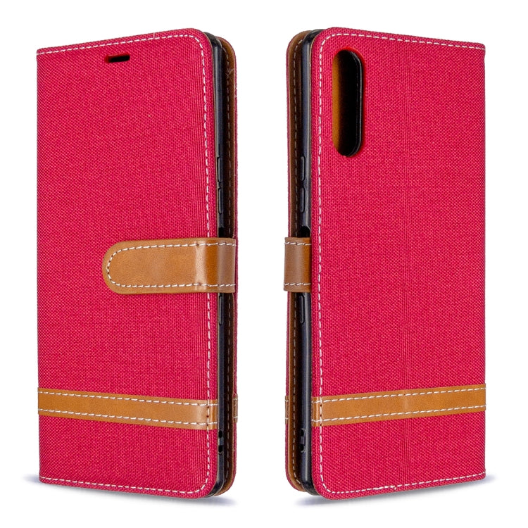 For Sony Xperia L4 Color Matching Denim Texture Horizontal Flip Leather Case with Holder & Card Slots & Wallet & Lanyard