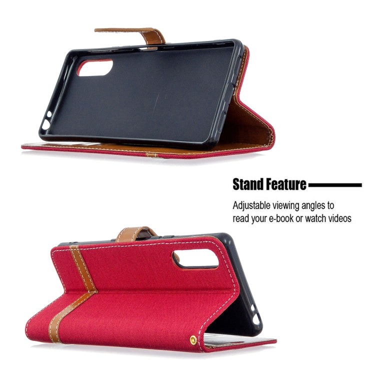 For Sony Xperia L4 Color Matching Denim Texture Horizontal Flip Leather Case with Holder & Card Slots & Wallet & Lanyard