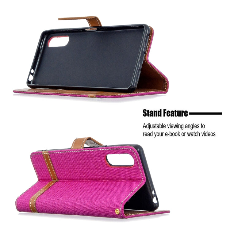 For Sony Xperia L4 Color Matching Denim Texture Horizontal Flip Leather Case with Holder & Card Slots & Wallet & Lanyard