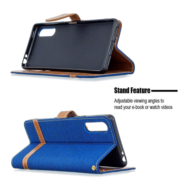 For Sony Xperia L4 Color Matching Denim Texture Horizontal Flip Leather Case with Holder & Card Slots & Wallet & Lanyard