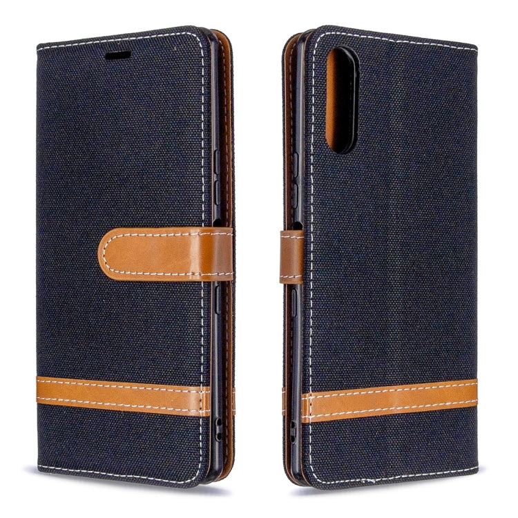 For Sony Xperia L4 Color Matching Denim Texture Horizontal Flip Leather Case with Holder & Card Slots & Wallet & Lanyard