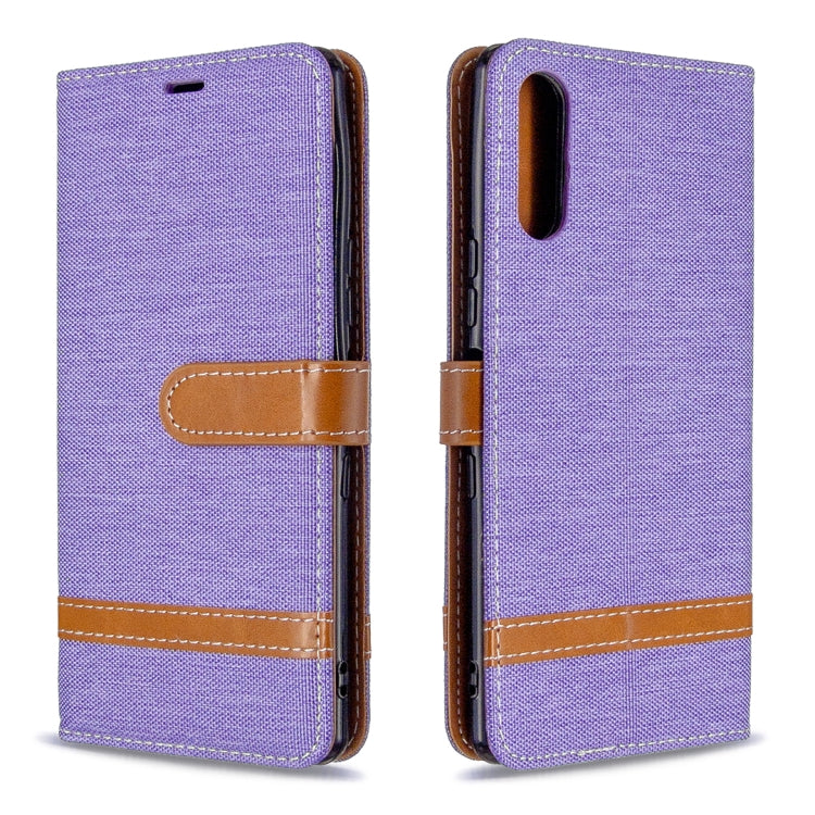 For Sony Xperia L4 Color Matching Denim Texture Horizontal Flip Leather Case with Holder & Card Slots & Wallet & Lanyard