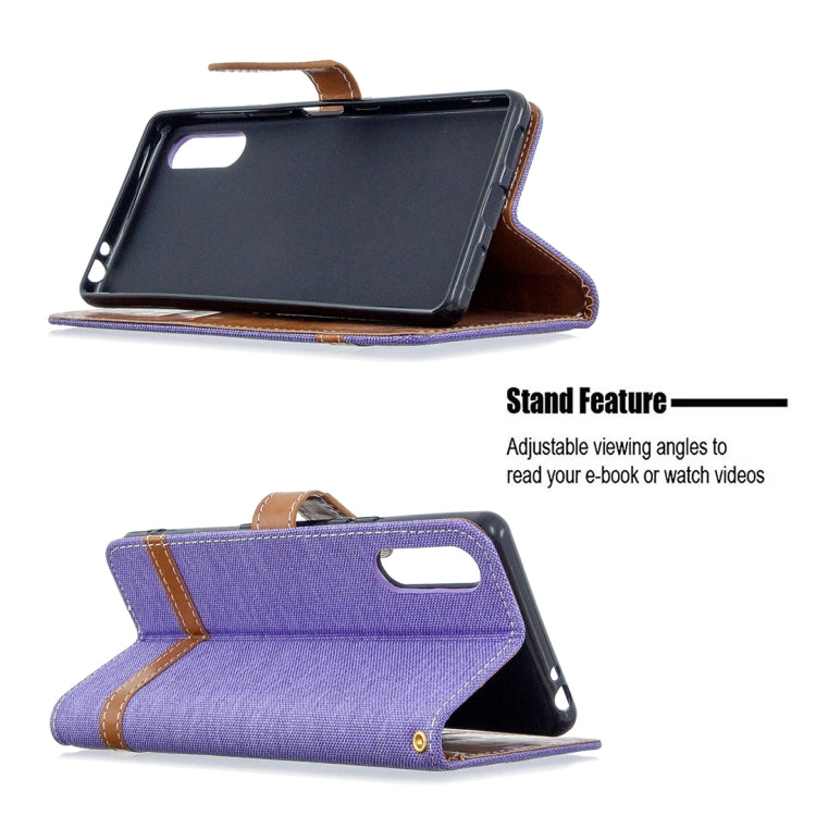 For Sony Xperia L4 Color Matching Denim Texture Horizontal Flip Leather Case with Holder & Card Slots & Wallet & Lanyard