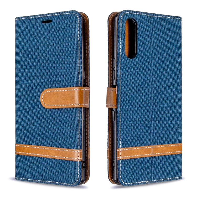 For Sony Xperia L4 Color Matching Denim Texture Horizontal Flip Leather Case with Holder & Card Slots & Wallet & Lanyard