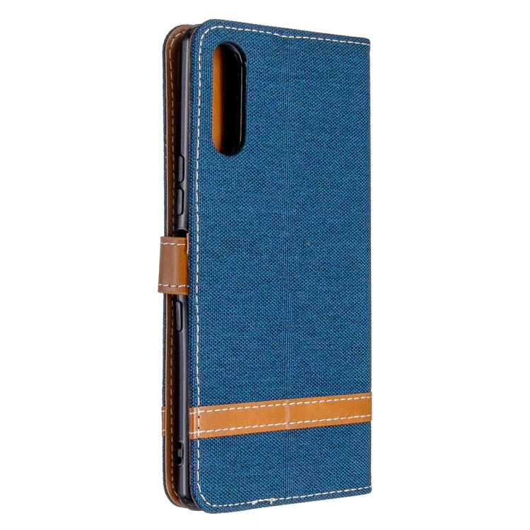 For Sony Xperia L4 Color Matching Denim Texture Horizontal Flip Leather Case with Holder & Card Slots & Wallet & Lanyard