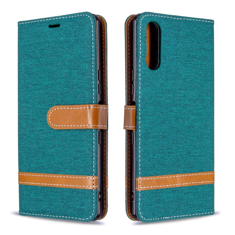 For Sony Xperia L4 Color Matching Denim Texture Horizontal Flip Leather Case with Holder & Card Slots & Wallet & Lanyard