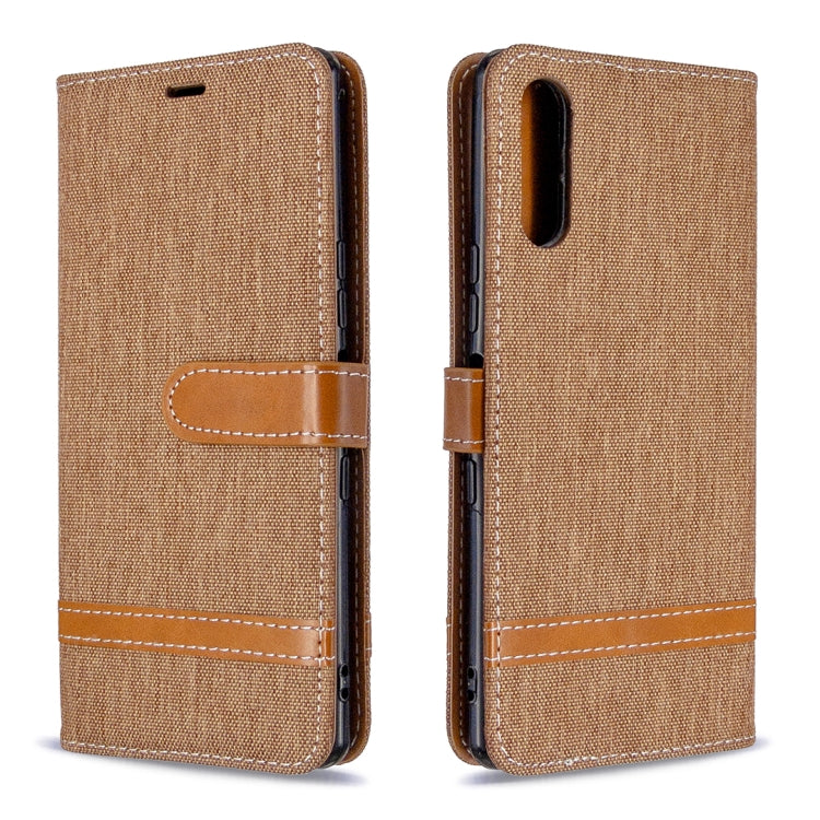 For Sony Xperia L4 Color Matching Denim Texture Horizontal Flip Leather Case with Holder & Card Slots & Wallet & Lanyard