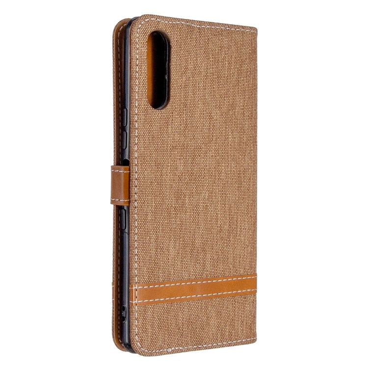 For Sony Xperia L4 Color Matching Denim Texture Horizontal Flip Leather Case with Holder & Card Slots & Wallet & Lanyard
