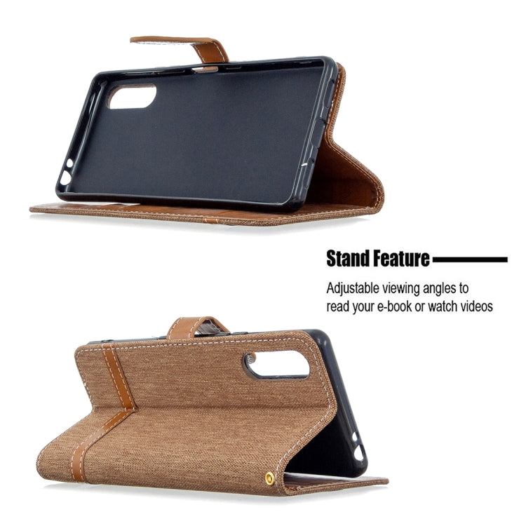 For Sony Xperia L4 Color Matching Denim Texture Horizontal Flip Leather Case with Holder & Card Slots & Wallet & Lanyard