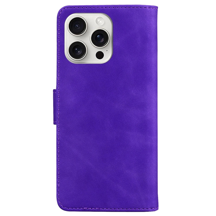 For iPhone 16 Pro Skin Feel Pure Color Flip Leather Phone Case