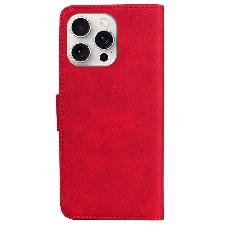 For iPhone 16 Pro Skin Feel Pure Color Flip Leather Phone Case