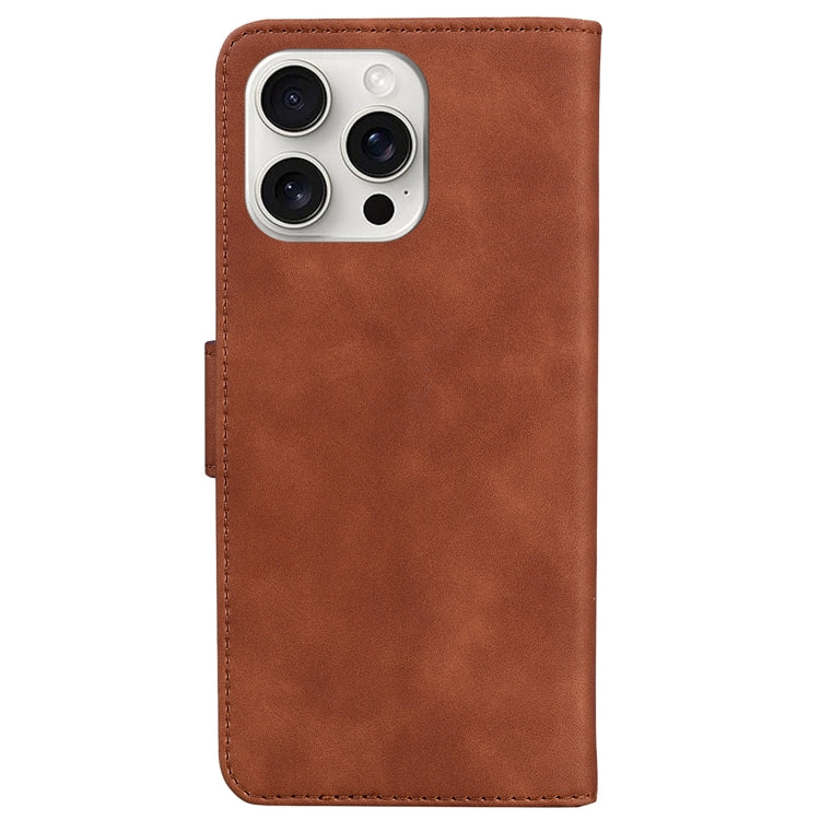 For iPhone 16 Pro Skin Feel Pure Color Flip Leather Phone Case