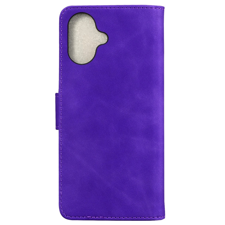 For iPhone 16 Skin Feel Pure Color Flip Leather Phone Case