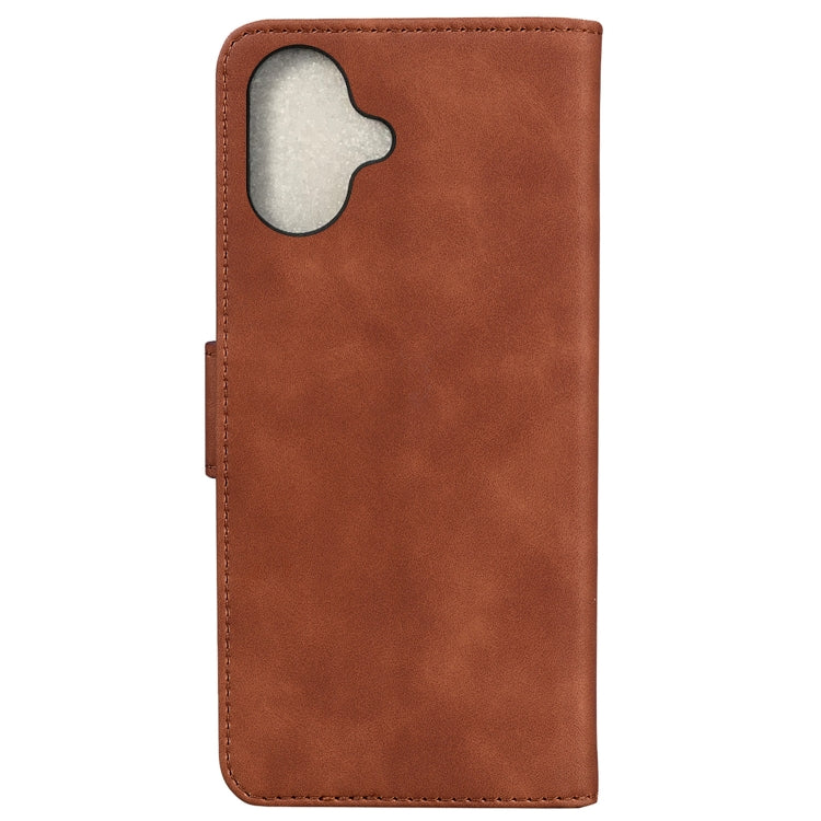 For iPhone 16 Skin Feel Pure Color Flip Leather Phone Case