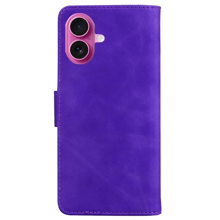 For iPhone 17 Skin Feel Pure Color Flip Leather Phone Case