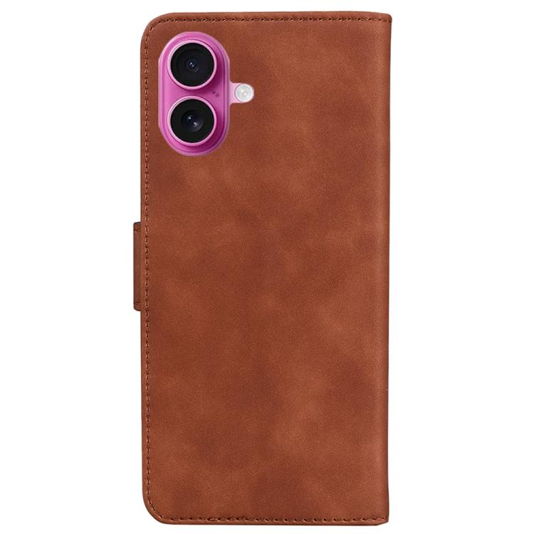 For iPhone 17 Skin Feel Pure Color Flip Leather Phone Case