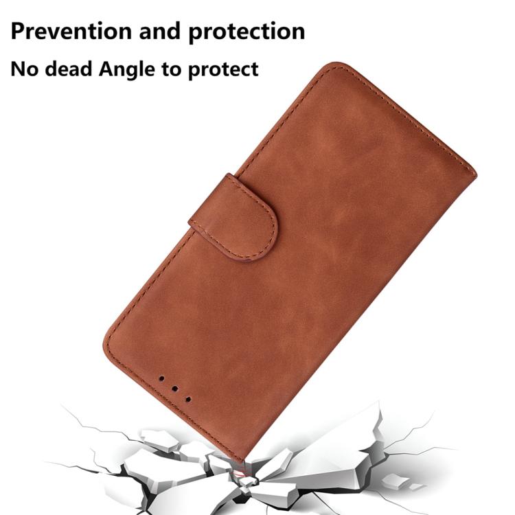 For iPhone 17 Skin Feel Pure Color Flip Leather Phone Case