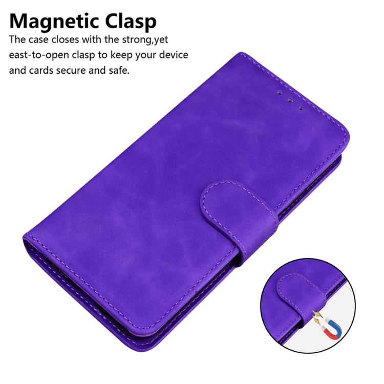 For iPhone 17 Pro Skin Feel Pure Color Flip Leather Phone Case