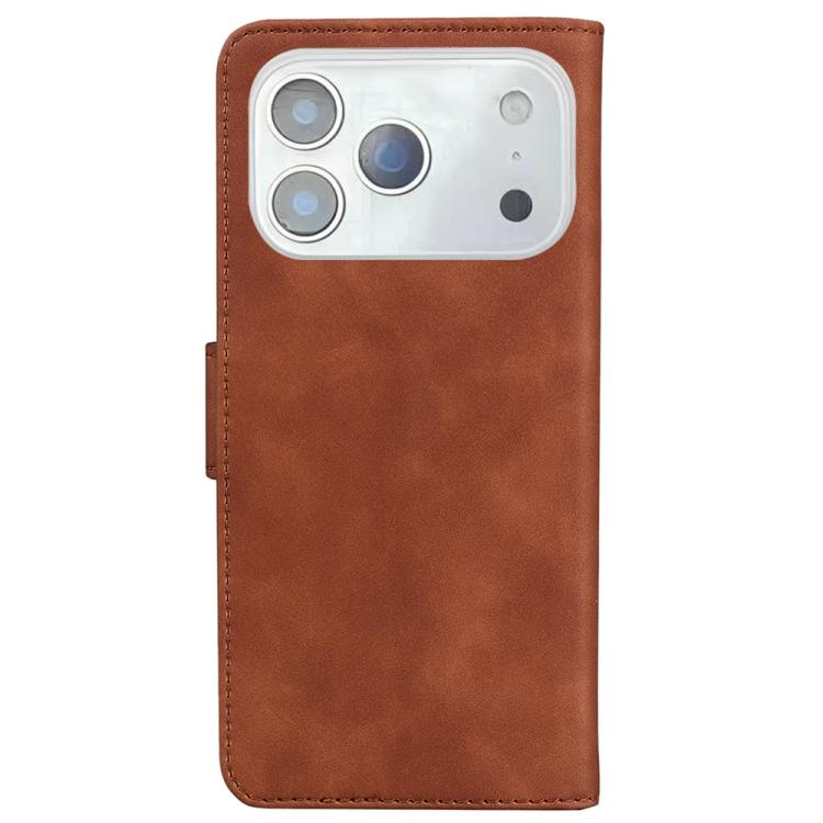 For iPhone 17 Pro Max Skin Feel Pure Color Flip Leather Phone Case