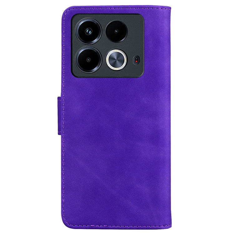 For Infinix Note 40 4G Skin Feel Pure Color Flip Leather Phone Case