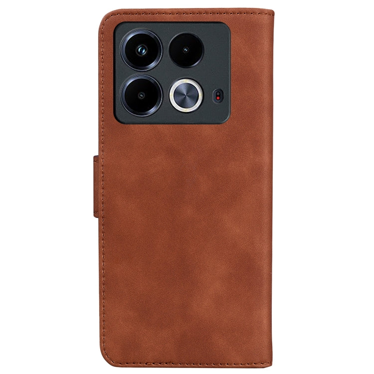 For Infinix Note 40 4G Skin Feel Pure Color Flip Leather Phone Case