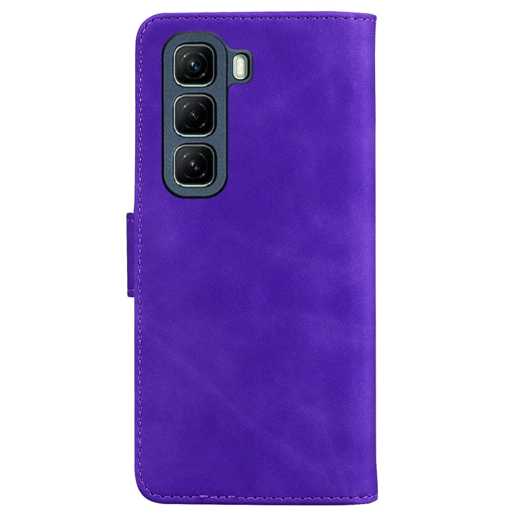 For Infinix Hot 50 4G Skin Feel Pure Color Flip Leather Phone Case