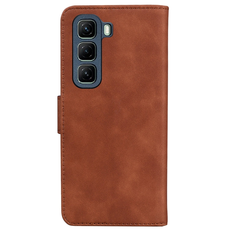 For Infinix Hot 50 4G Skin Feel Pure Color Flip Leather Phone Case