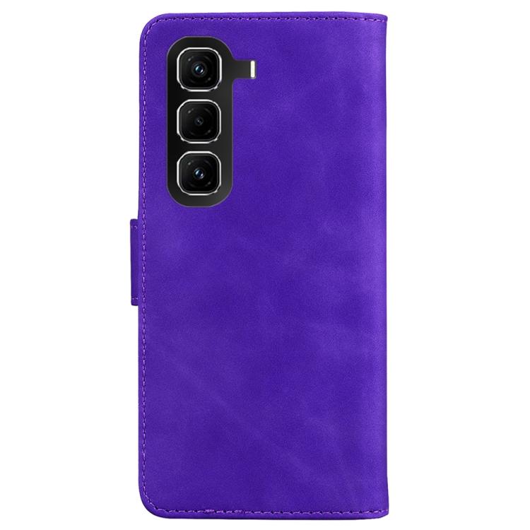 For Infinix Hot 50 Pro 4G Skin Feel Pure Color Flip Leather Phone Case